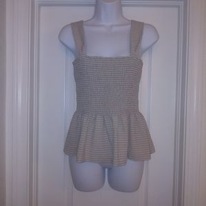 Madewell Texture & Thread Smocked Peplum Tank Top